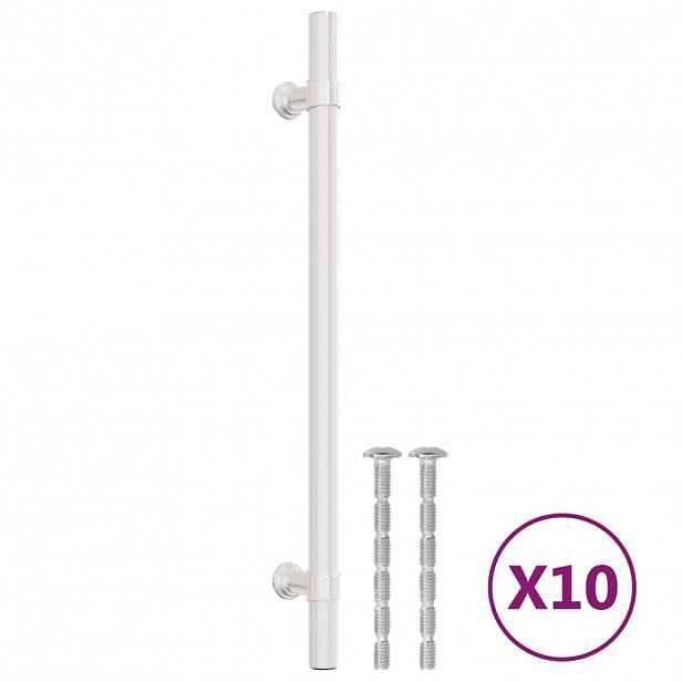 vidaXL Nábytkové úchytky 10 ks stříbrné 192 mm nerezová ocel