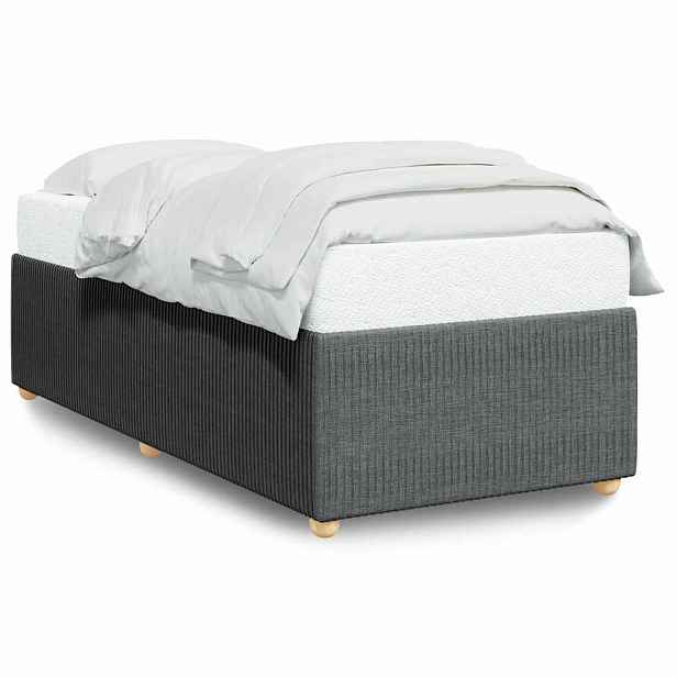 vidaXL Rám postele bez matrace tmavě šedá 100 x 200 cm textil