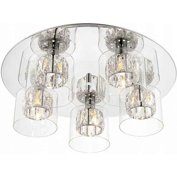 Skleněná stropní lampa Verina 76517 Endon do obývacího pokoje průhledný stříbrná