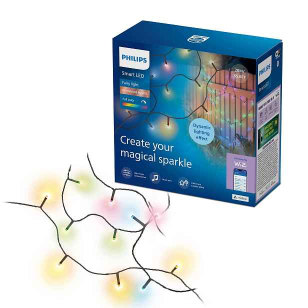Vánoční Osvětlení Na Stromeček 20 m Rgbic Gradient Philips Smart WiFi Aplikace WiZ