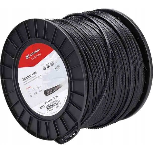 Žací struna Ø 4.5 mm 100 m čtvercová Nylsaw černá Kramp NL45100NKR