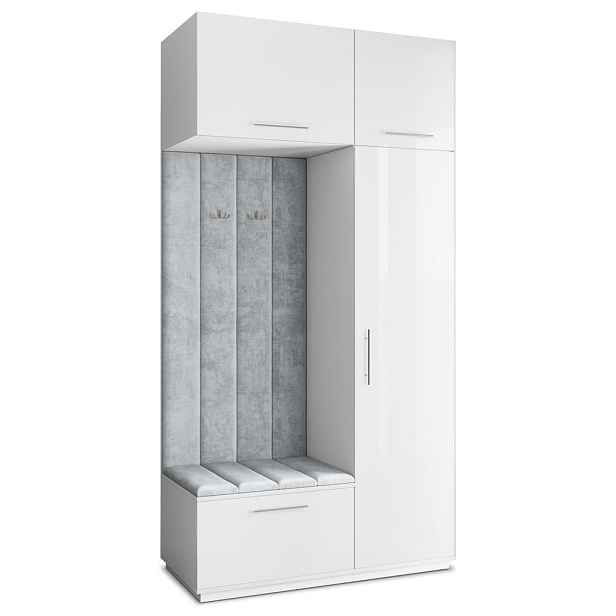 MASSENO MODERNÍ PŘEDSÍŇOVÁ SKŘÍŇ REMA, 120/240/60 cm, bílá