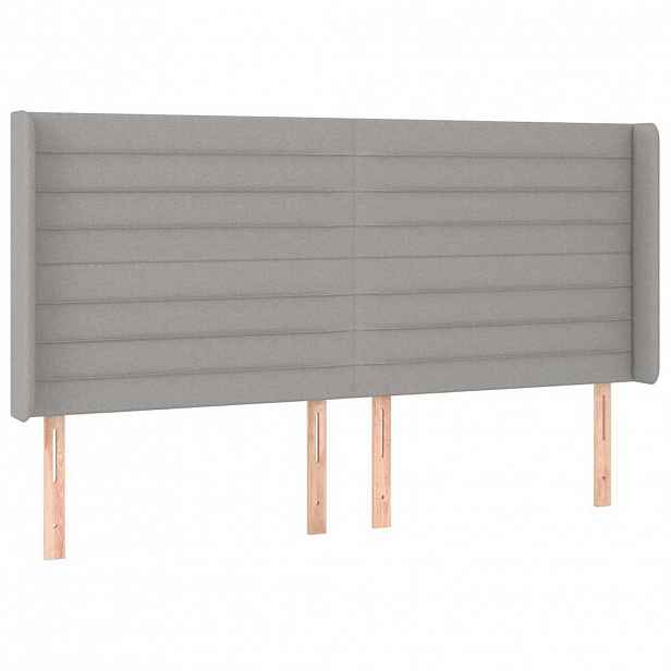 vidaXL Čelo postele typu ušák světle šedé 183x16x118/128 cm textil