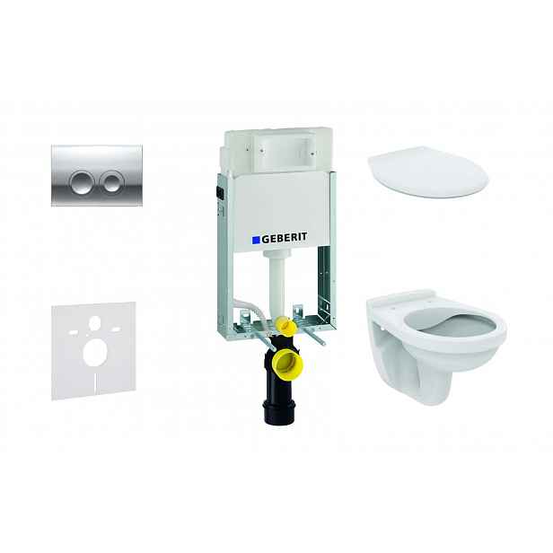 Geberit Kombifix - Set předstěnové instalace, klozet Alpha se sedátkem, tlačítko Delta21, lesklý chrom 110.100.00.1 NR2