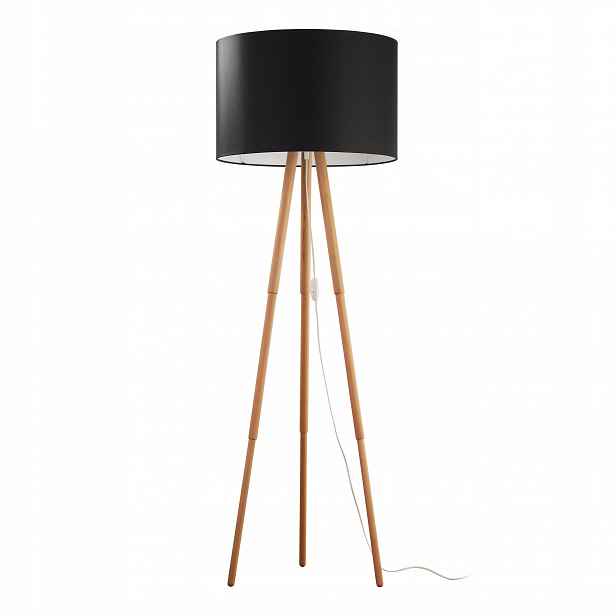 Podlahová lampa Tokyo Černá Borovice Abažur 1xE27 148 cm Obývací pokoj Ložnice Kancelář