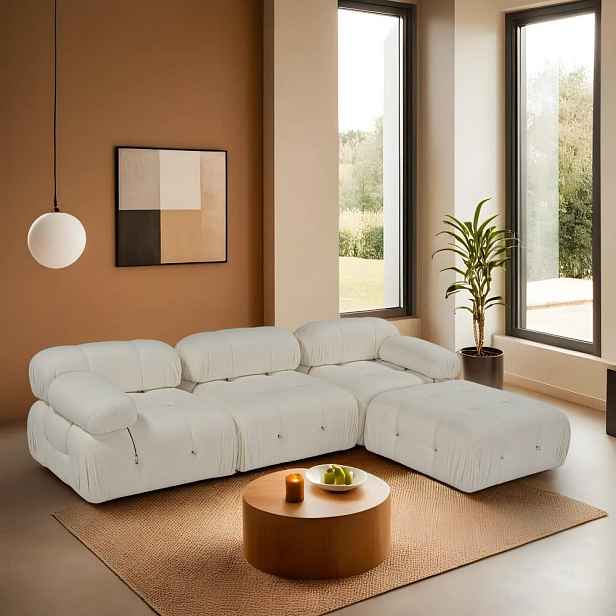 Rohová sedací souprava Bubble Beige L1-O1-1R-PUF