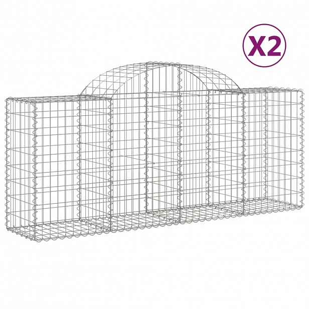 vidaXL Klenuté gabionové koše 2 ks 200x50x80/100 cm pozinkované železo