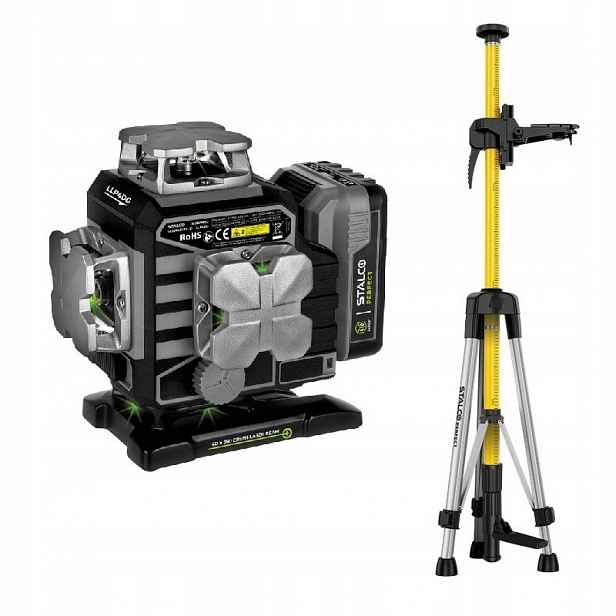 Laser Nivelator Stalco Perfect LLP4DG Zelený 360° Aplikace Ovladač Stojan