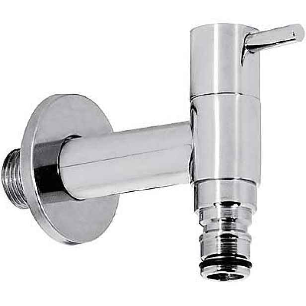Tres BASIC and STANDARD TRES nástěnný zahradní ventil 1/2" s adaptérem na rychlospojky - chrom