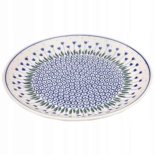 Jídelní talíř 27 cm Umělecká keramika Bolesławiec dek 0490A Tulipány