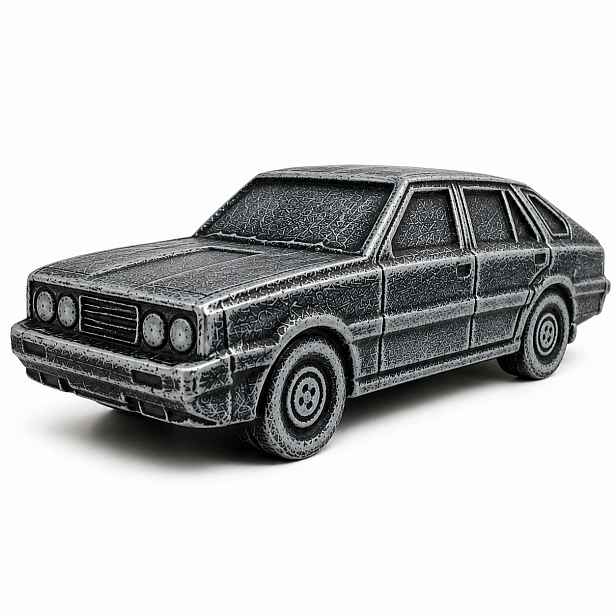 Keramická pokladnička Retro Auto Velký Model Šedý Dárek Vintage