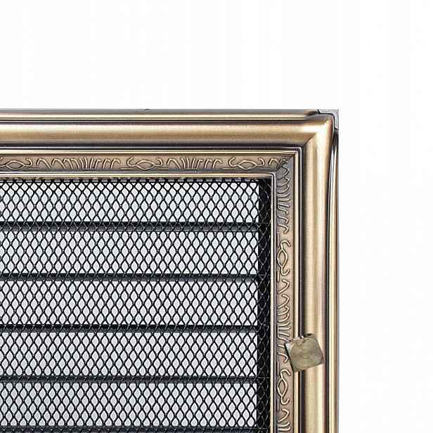 Rustikální krbová mřížka s žaluzií 17x37+ rámeček