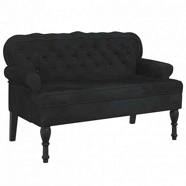 vidaXL Lavice s opěradlem černá 119,5 x 64,5 x 75 cm sametová
