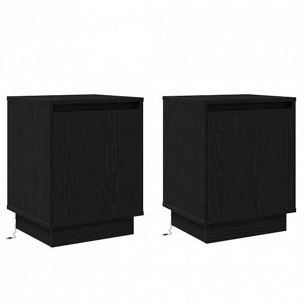 vidaXL Noční skříňka 2 ks Černý dub 39 x 34,5 x 50 cm Kompozitní dřevo