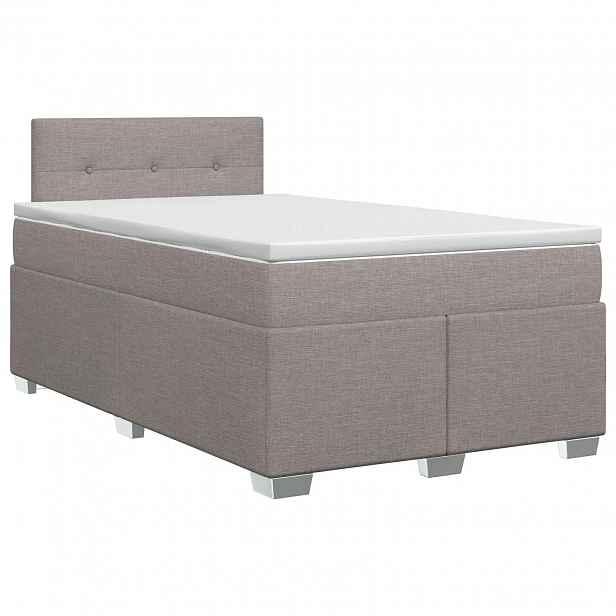 vidaXL Postel boxspring s matrací s čelo Taupe 120 x 200 cm Textil