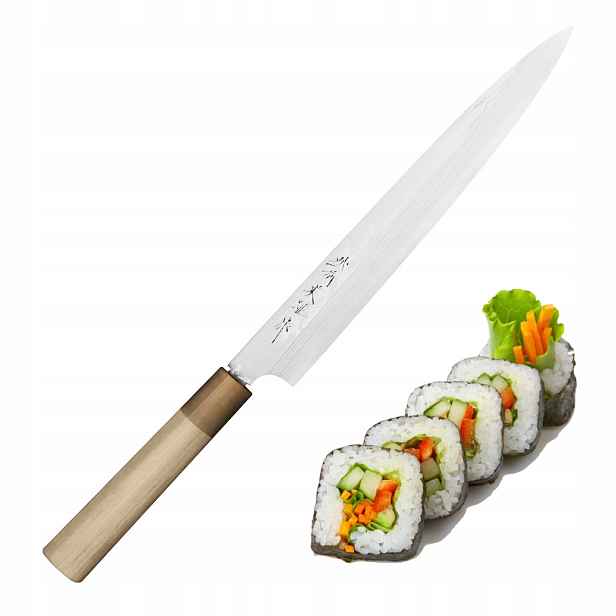 Hideo Kitaoka Aogami#2 Satin Damascus Japonský Nůž Sashimi na sushi 27 cm