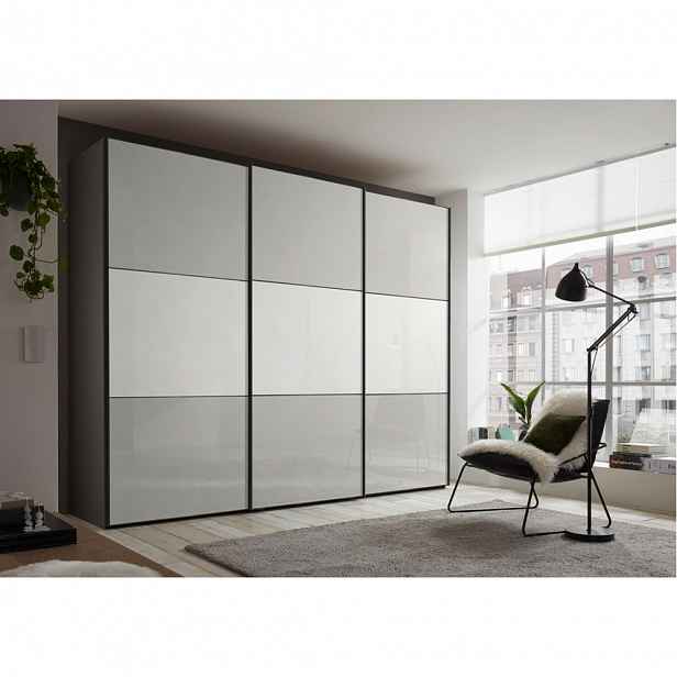 Skříň Includo Glas Sklo Bílé/šedé,š.cca 249cm