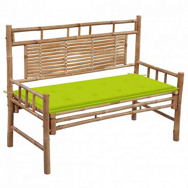 vidaXL Zahradní lavice s poduškou 120 cm bambus