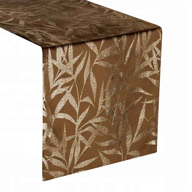 Běhoun Na Stůl 35x220 Hnědý Velvetový List