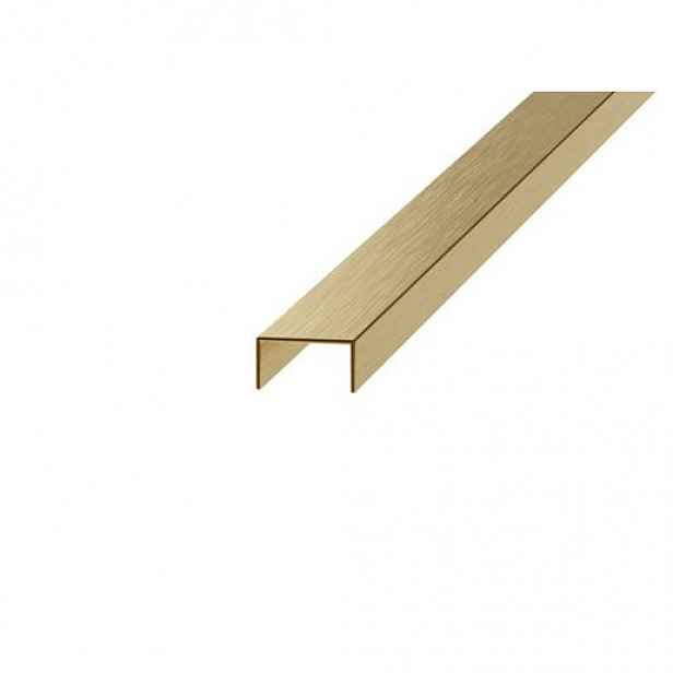 Lišta dekorační "U" Eviso gold kartáčovaný, nerez PVD, délka 270 cm, šířka 20 mm, EXGO0003