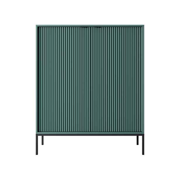 Piaski Komoda Nova 104 cm zelená/černé úchytky a černý rám