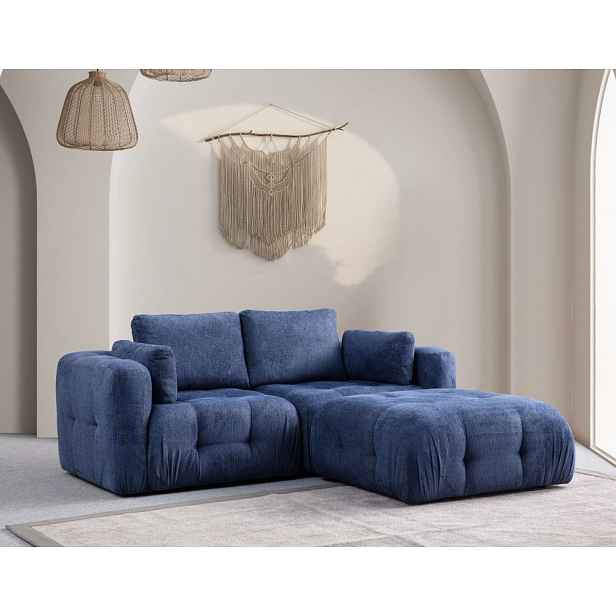 Rohová sedací souprava Amaris 2 Seater With Pouffe - Navy Blue