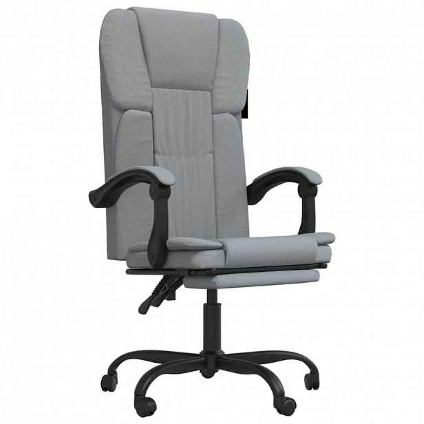 vidaXL Polohovací kancelářská židle světle šedá textil
