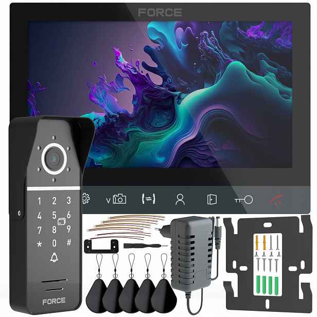 Videotelefon Force Ingo 7" Černý Full Hd Čtečka Klíčenek Brána
