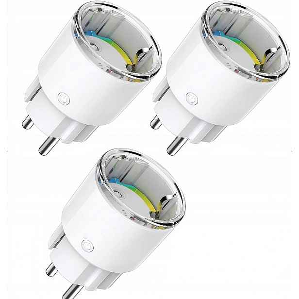 Ghome Smart Zásuvka s měřením energie Kompatibilní s Alexa a Google 3 ks