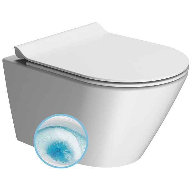 GSI KUBE X závěsná WC mísa, GeniusFlush, 36x50cm, bílá dual-mat