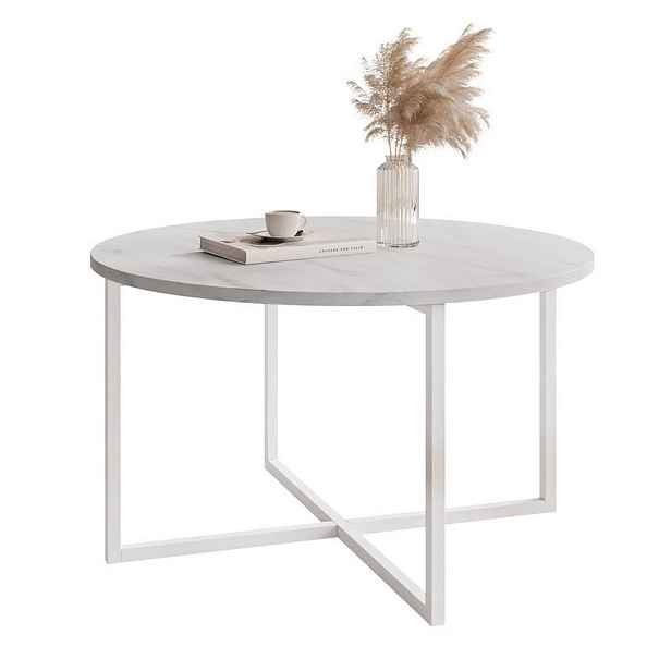 Idohome KONFERENČNÍ STOLEK BESARO 75/47 cm kulatý, bílý / Bianco