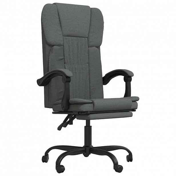 vidaXL Polohovací kancelářská židle tmavě šedá textil