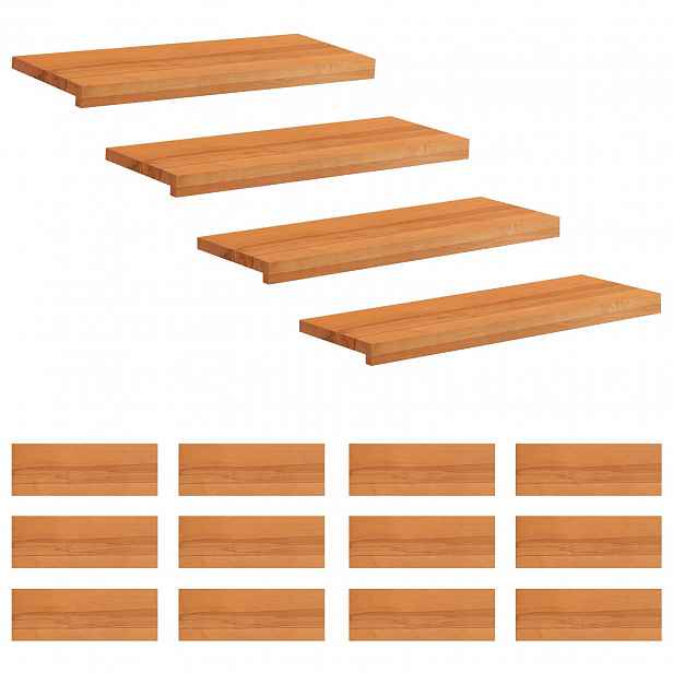 vidaXL Schodišťové nášlapy 16 ks 80 x 30 x 2 cm Světle hnědá