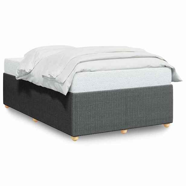 vidaXL Rám postele bez matrací tmavě šedá 120x190 cm textil