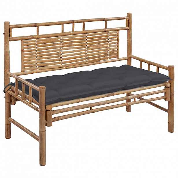 vidaXL Zahradní lavice s poduškou 120 cm bambus