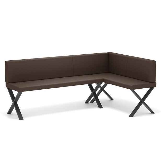 Idohome ROHOVÁ LAVICE VERO X pravá ekokůže hladká, 142/196 cm, hnědá