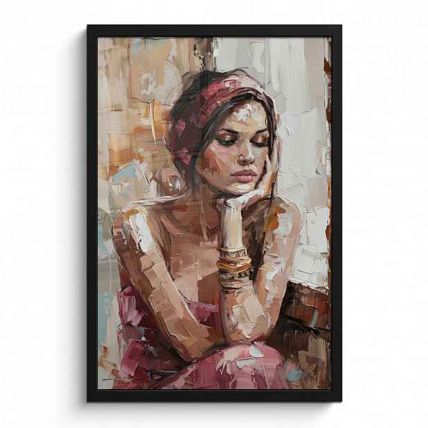 MuchoWow PLAKÁT V RÁMU Žena - vzhled malby - portrét - moderní 40x60 cm