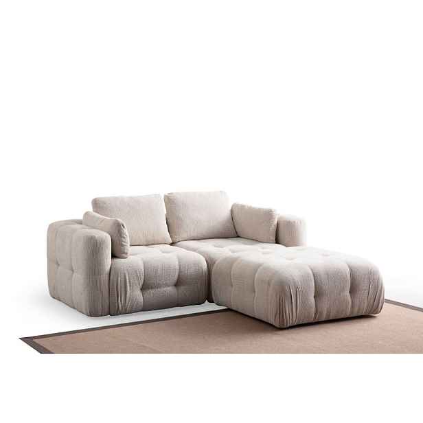 Rohová sedací souprava Amaris 2 Seater With Pouffe - Beige