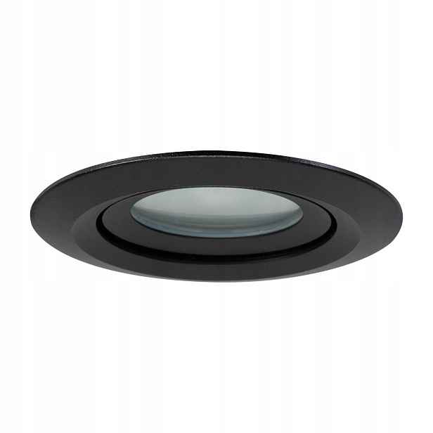 Zapuštěná bodová lampa nastavitelná, černá, kulatá, IP65 Light Prestige