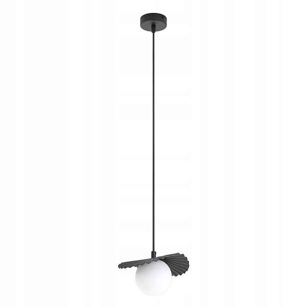 Závěsná lampa Flora skleněná koule černobílá G9 8W Emibig