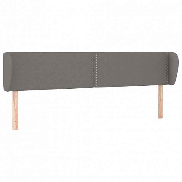 vidaXL Čelo postele typu ušák tmavě šedé 203x23x78/88 cm textil