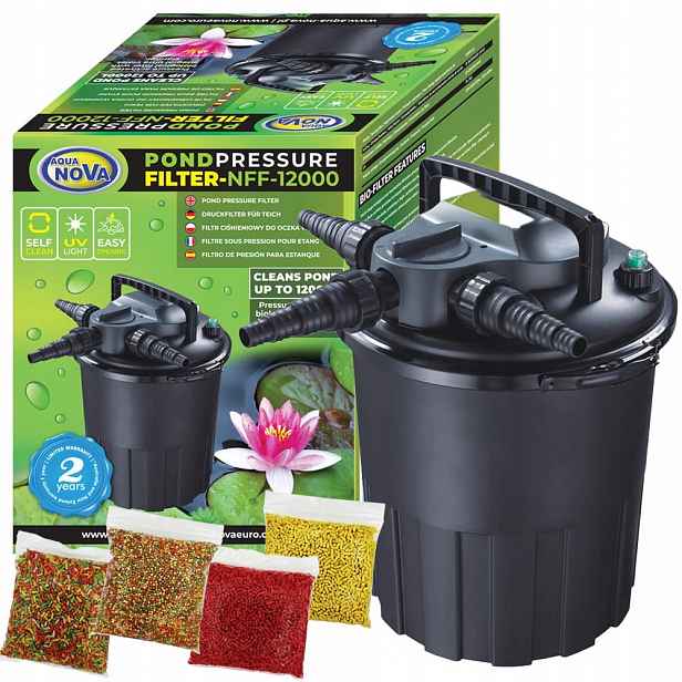 Aqua Nova Samočistící tlakový filtr NFF-12000 Uv 24W pro Očko+Bonus