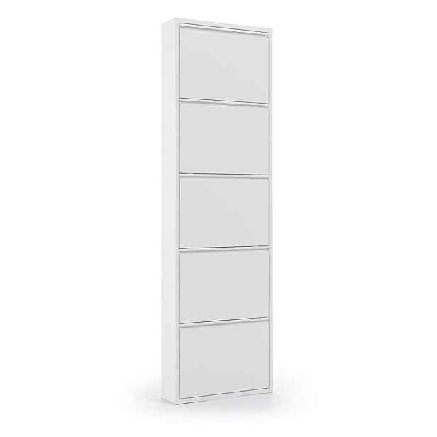 Bílý kovový výklopný botník 50x169x15 cm Ode – Kave Home