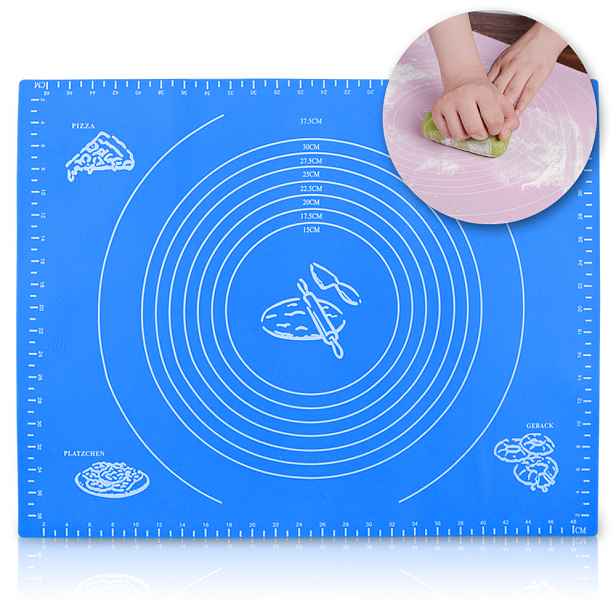 Royal Kitchen RK-1456 Silikonová podložka na těsto 50x39,7 cm, modrá