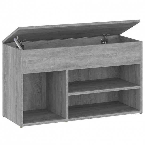 vidaXL Lavice s botníkem šedá sonoma 80 x 30 x 45 cm kompozitní dřevo