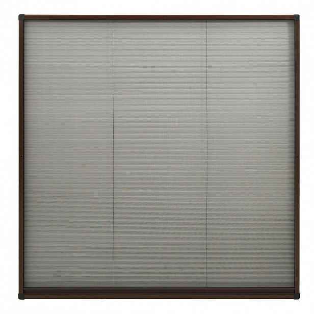 vidaXL Plisovaná okenní síť proti hmyzu hliník hnědá 120 x 120 cm