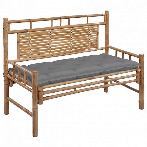 vidaXL Zahradní lavice s poduškou 120 cm bambus