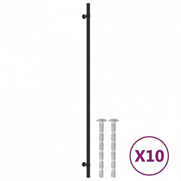 vidaXL Nábytkové úchytky 10 ks černé 480 mm nerezová ocel