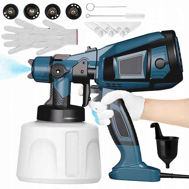 Elektrická Malířská Pistole Na Malování Stěn 4 Trysky 850 W 1400 ML