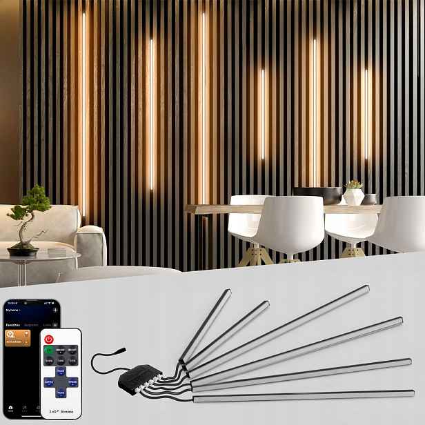Led páska Lightaser černá pro akustické panely teplá bílá Alexa